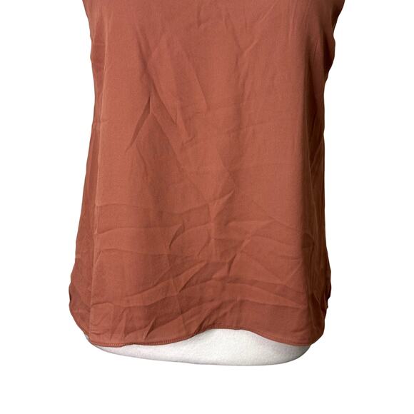 Lush Sleeveless Lace Top Trimmed Back Cami Lightweight Burnt Orange W Small NWT - Picture 4 of 11
